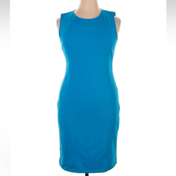 TAHARI Neiman Marcus Cobalt Blue Sleeveless Career Dress Size 14 NWT - Picture 6 of 6